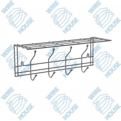 Вешалка настенная 4-х крючковая с полкой