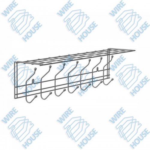 Вешалка настенная 7-ми крючковая с полкой